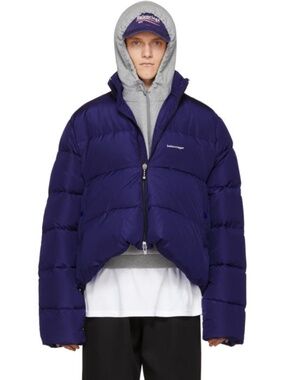 Balenciaga C Shape Blue Puffer Jacket